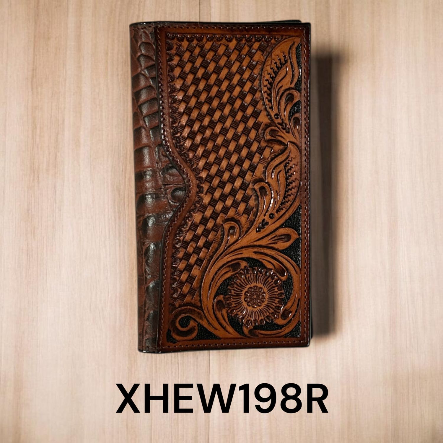 Twisted X Wallet, Floral Outer Pocket, Alligator Print, rodeo