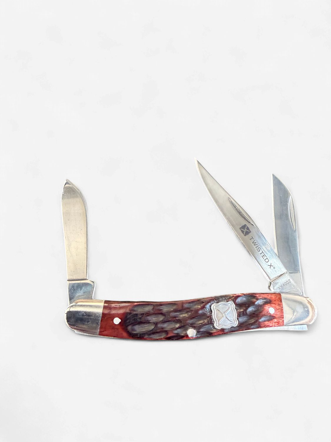 Twisted X Knife, 3 1/2-Inch Closed, Red Bone
