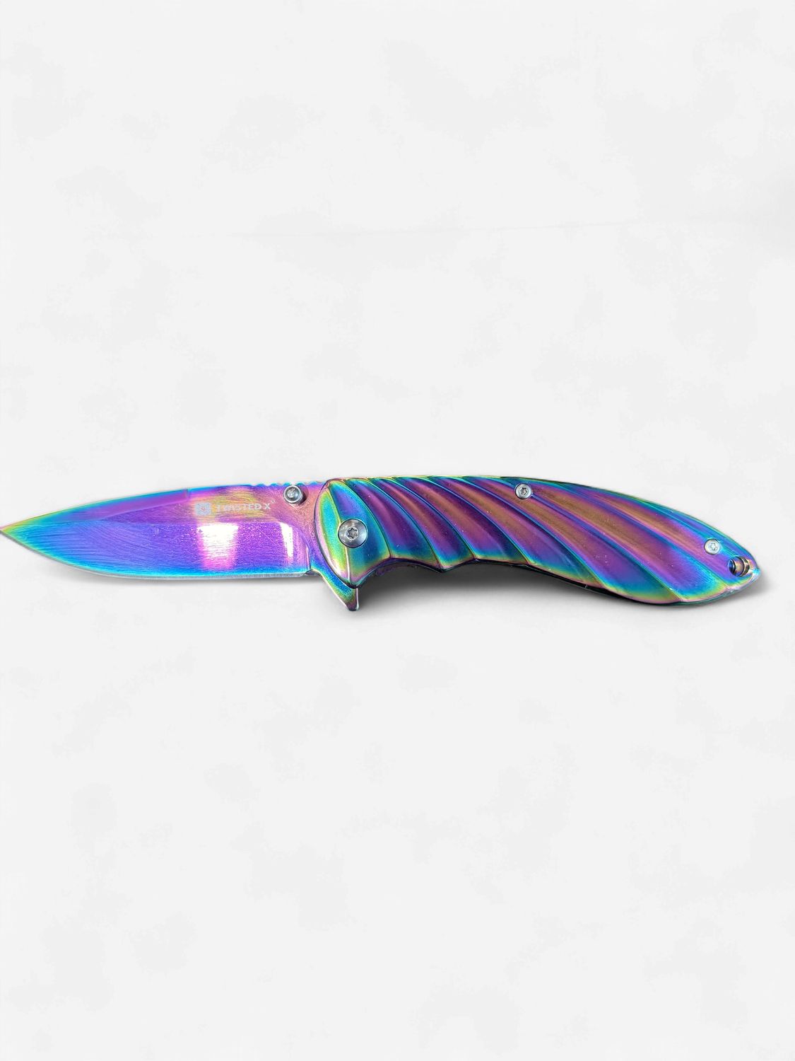 Twisted X Knife, Folding Blade Stainless Steel, Steel Handle