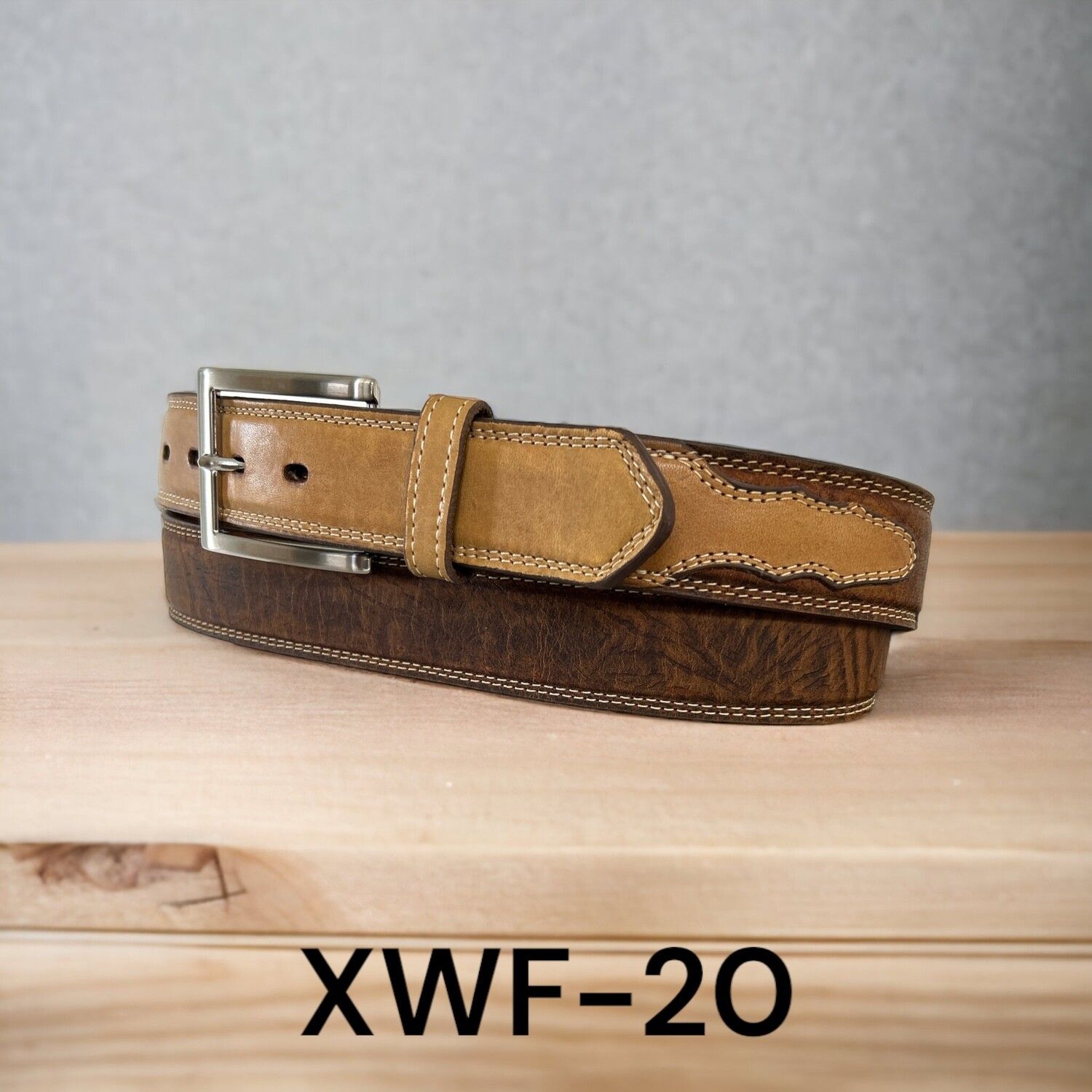Twisted X Belt, Black Elephant-Embossed Brick-Wash Finish