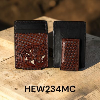 Ranger Belt Co. Basket Weave and Floral Filigree Money Clip