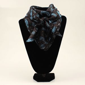 M&amp;F Western 33x33 Silk Wild Rag - Feather Navy