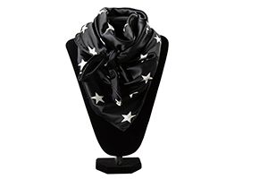 M&amp;F Western 33x33 Silk Wild Rag - Stars Black / White