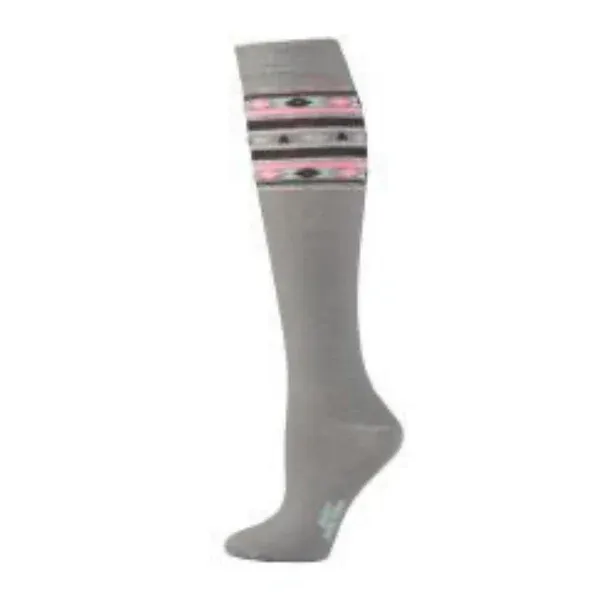 Boot Doctor Women's Over-the-Calf Aztec Socks - Grey
