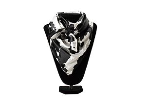 M&amp;F Western 33x33 Silk Wild Rag - Cow Black / White