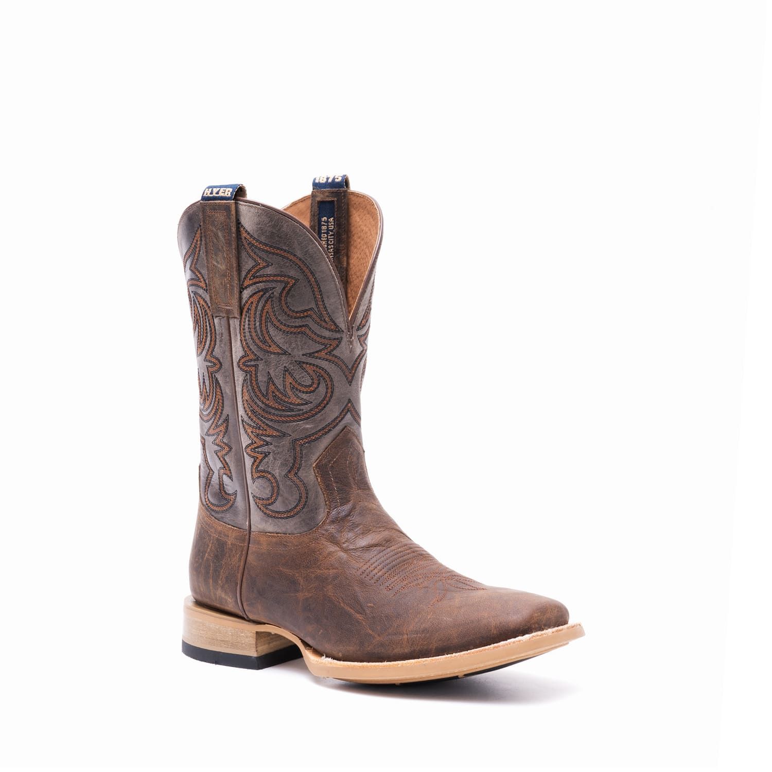 Hyer Men's Bucklin Western Boot- Tan/Grey