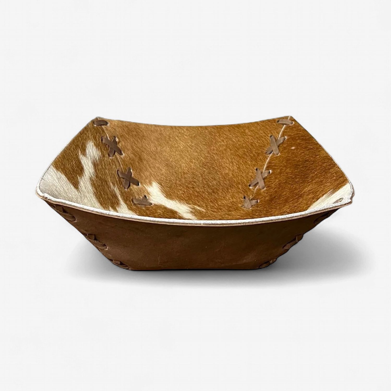Rustic Leather Designs Bowl Made of Cowhide Assorted Colors