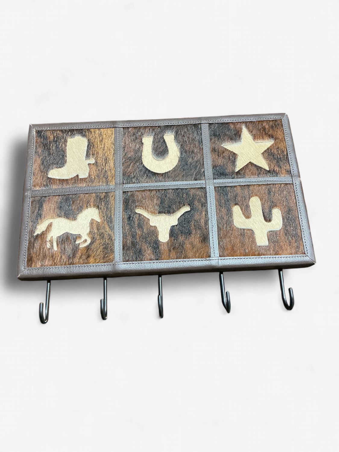 Rustic Leather Designs Wall Hook Western - Medium Brindle