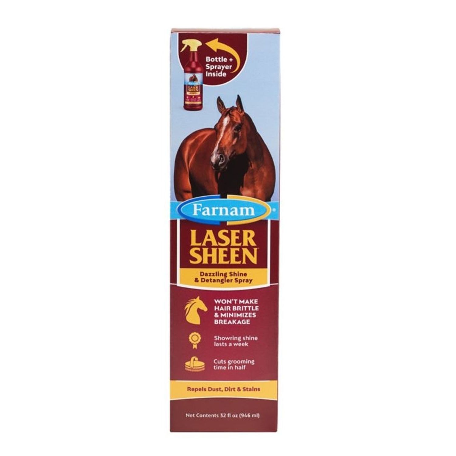 Farnam Laser Sheen Dazzling Shine &amp; Detangler Concentrate - 12 oz