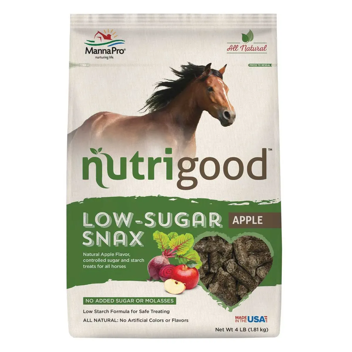 Manna Pro Nutrigood Low-Sugar Snax Horse Treats - 4 lb