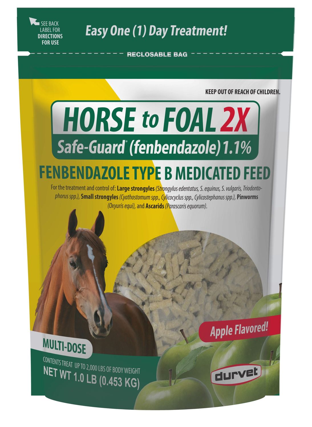 Durvet Horse to Foal 2X Fenbendazole Pellets - 1 lb