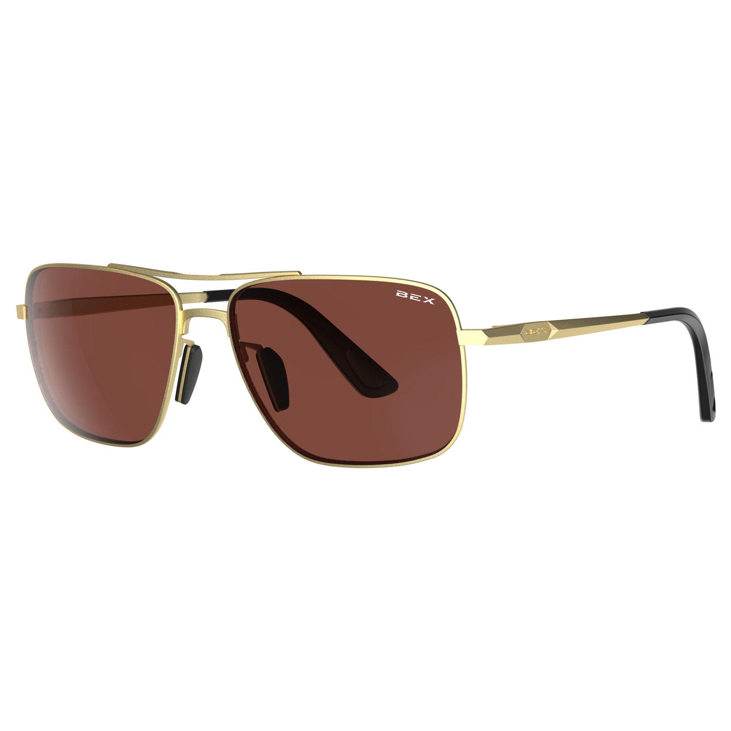 BEX Porter Sunglasses, Color: Matte Gold/Brown