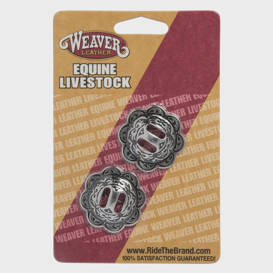Horse Shoe Brand Floral Concho with Slots, 1-1/2"