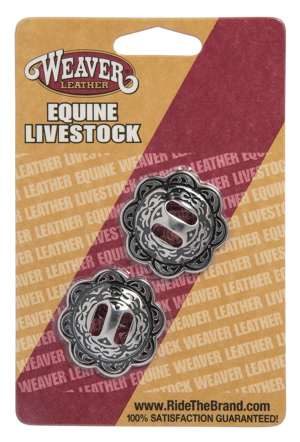 Horse Shoe Brand Floral Concho with Slots, 1-1/2"