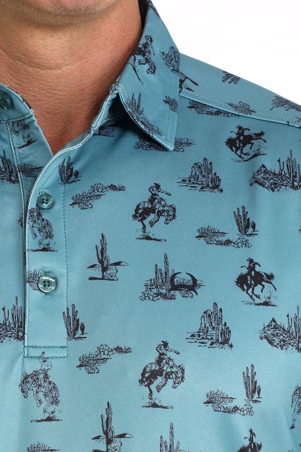 Cinch Teal Men's Short Sleeve ArenaFlex Polo