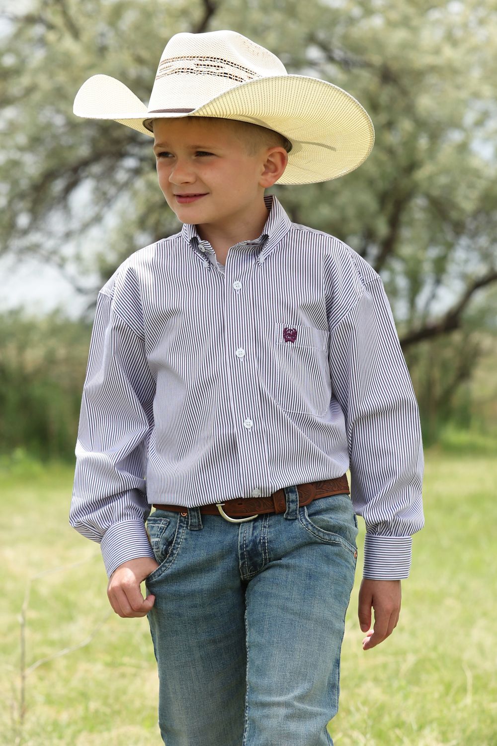 Cinch Boys Long Sleeve Stripe Shirt