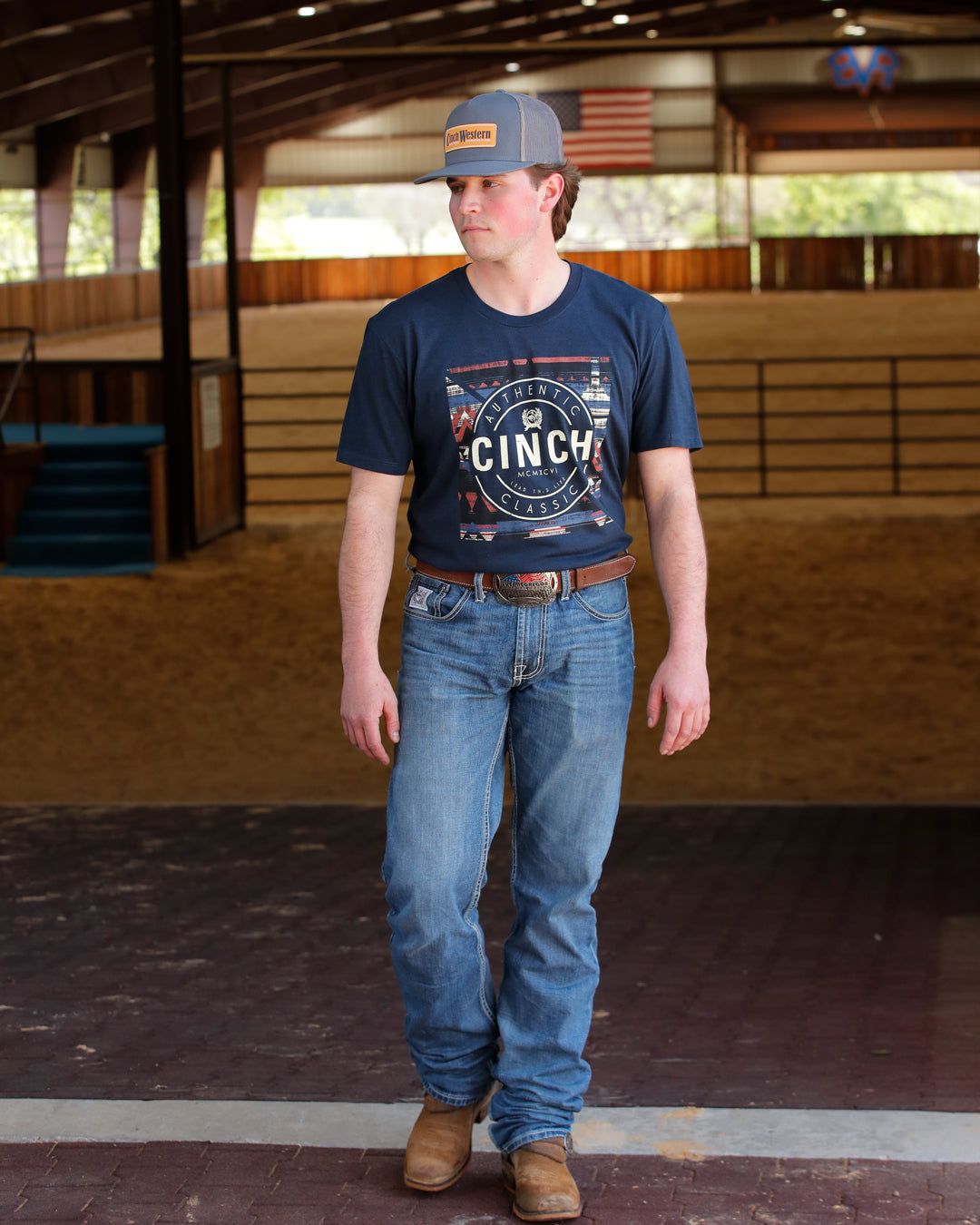 Cinch Men's Navy Short Sleeve Jersey Tee