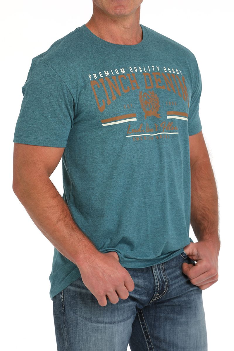 Cinch Men's Teal Short Sleeve Jersey Tee