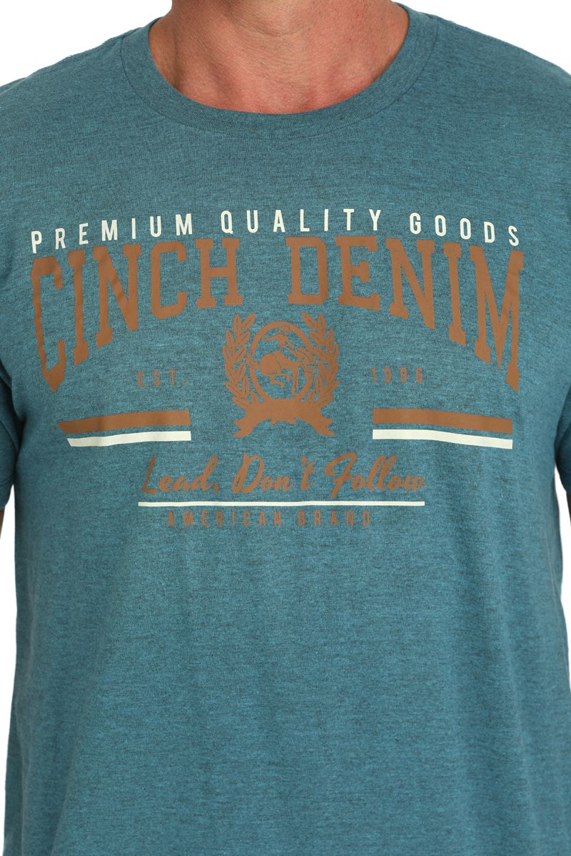 Cinch Men's Teal Short Sleeve Jersey Tee