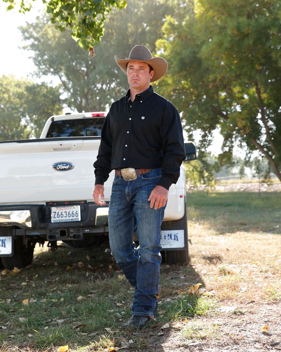 Cinch Men's Black Long Sleeve Solid Shirt