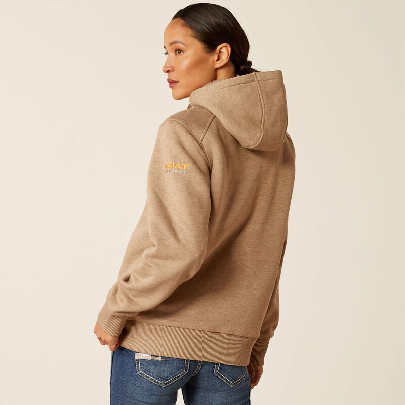Ariat Women's Rebar All-Weather Sherpa Full Zip Hoodie - Oatmeal Heather