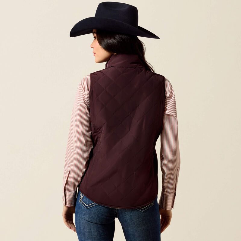 Ariat Women's Dilon 2.0 Reversible Insulated Vest - Chocolate Plum/Lakeside Southw