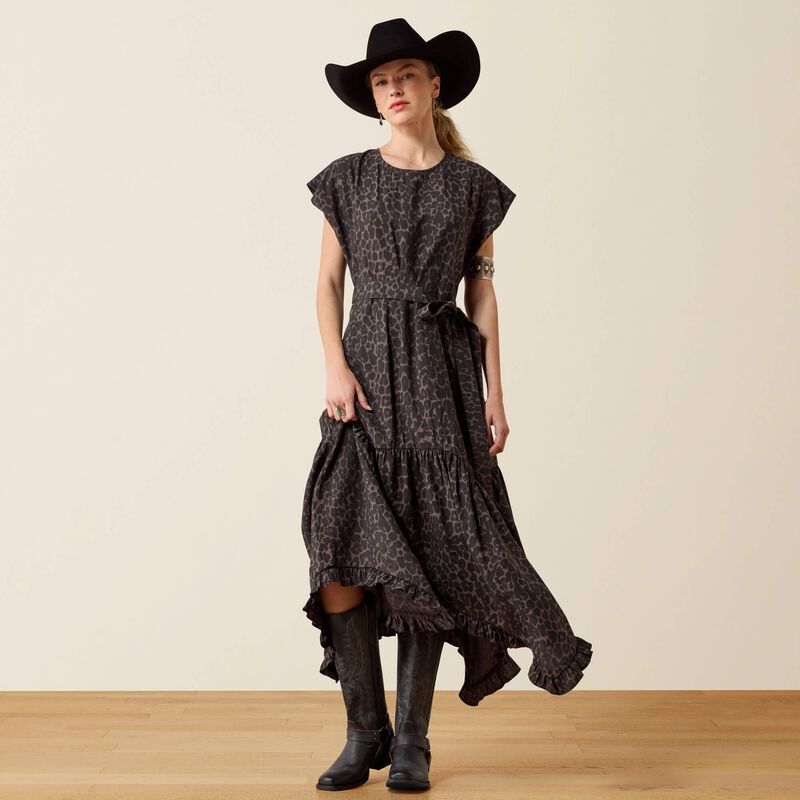 Ariat Women's Josephine Dress - Grey Leopard Print