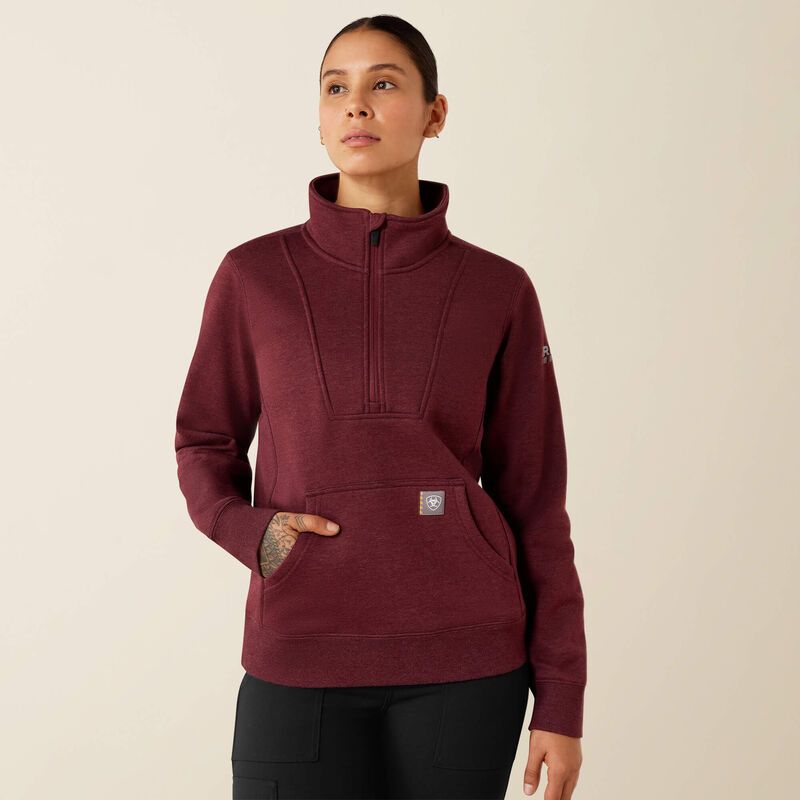 Ariat Women's Rebar Traverse Funnel Neck Sweatshirt - Windsor Wine Heather