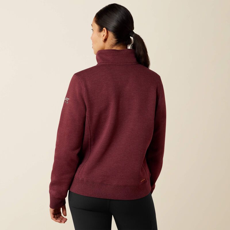 Ariat Women's Rebar Traverse Funnel Neck Sweatshirt - Windsor Wine Heather