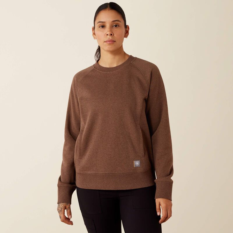 Ariat Women's Rebar Lightweight Fleece Sweatshirt - Rain Drum Heather