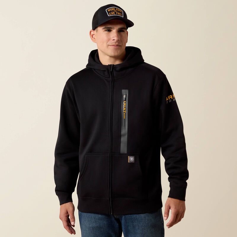 Ariat Men's Rebar Workman Full Zip Hoodie - Black