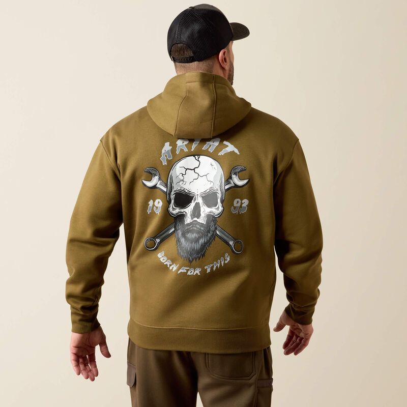 Ariat Men's Rebar Workman Bearded Skull Hoodie