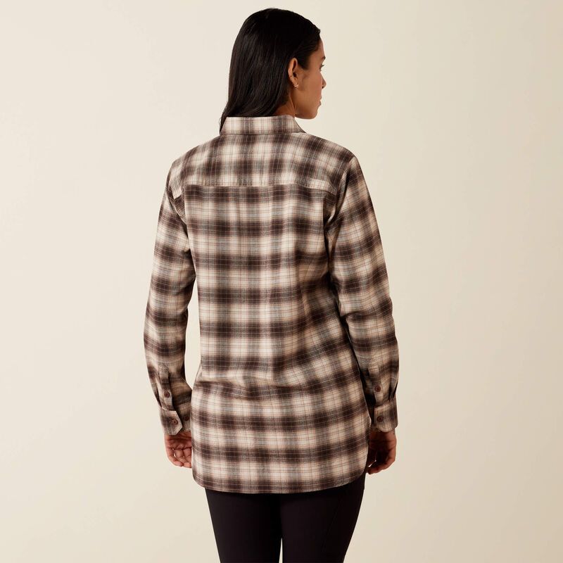 Ariat Women's Rebar DuraStretch Flannel Tunic - Silver Grey