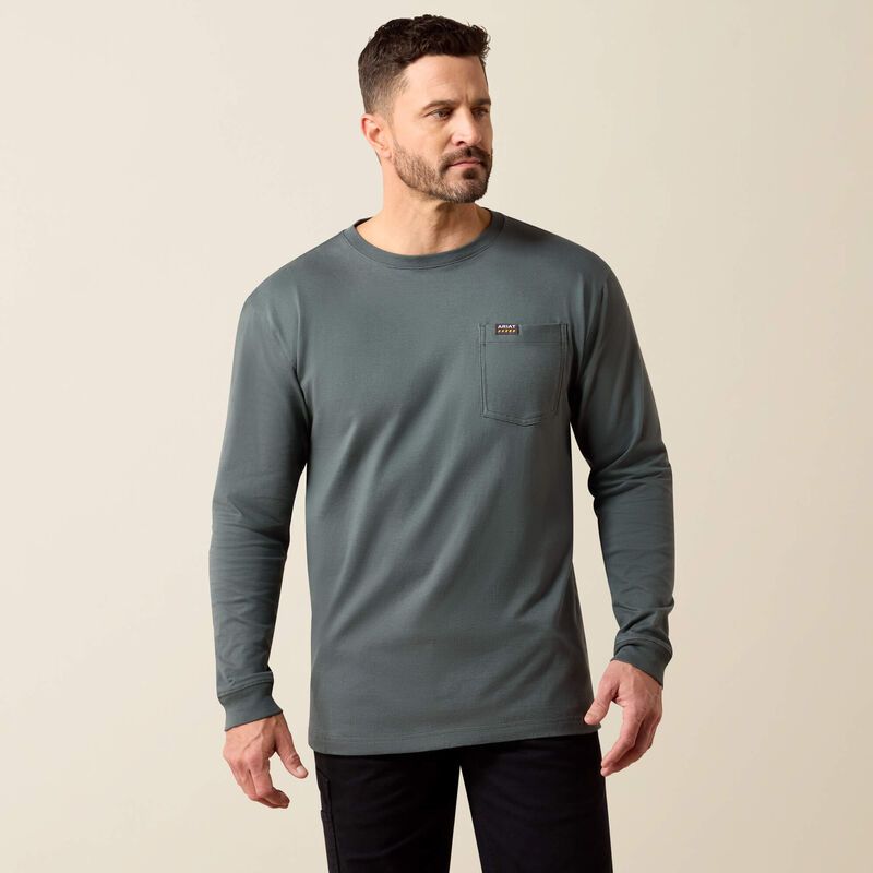 Ariat Men's Rebar Cotton Strong WHLF Shield Long Sleeve T-Shirt