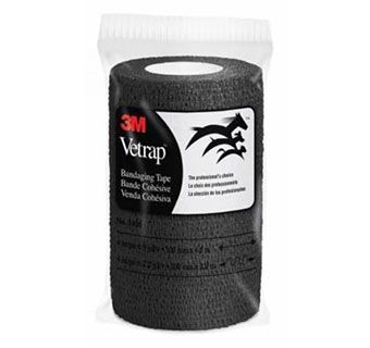 3M Vetrap Bandaging Tape 4 in x 5 yd, Color: Black