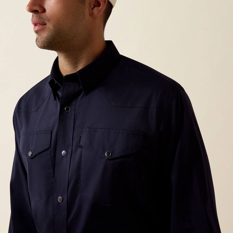 Ariat Men's Everything Classic Fit Snap Shirt, Color: Navy, Size: M