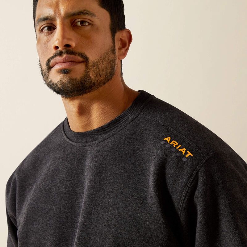 Ariat Men's Rebar Lightweight Sweatshirt, Color: Charcoal Heather, Size: M