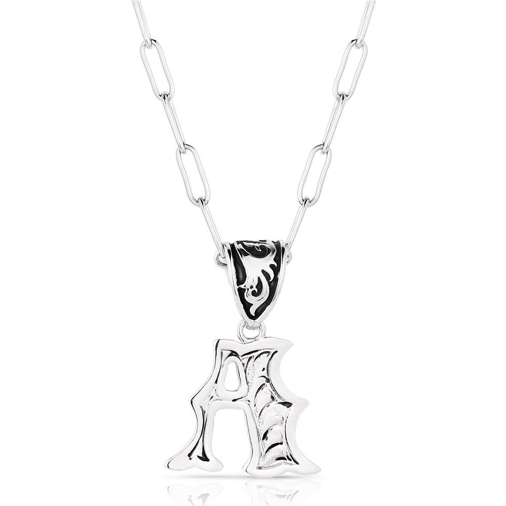 Montana Silversmiths Western Initial Necklace, Letter: A