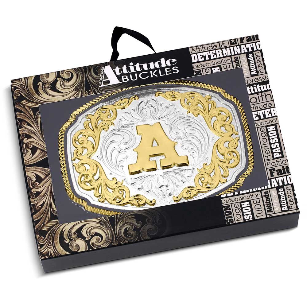 Montana Silversmiths Western Initial Belt Buckle