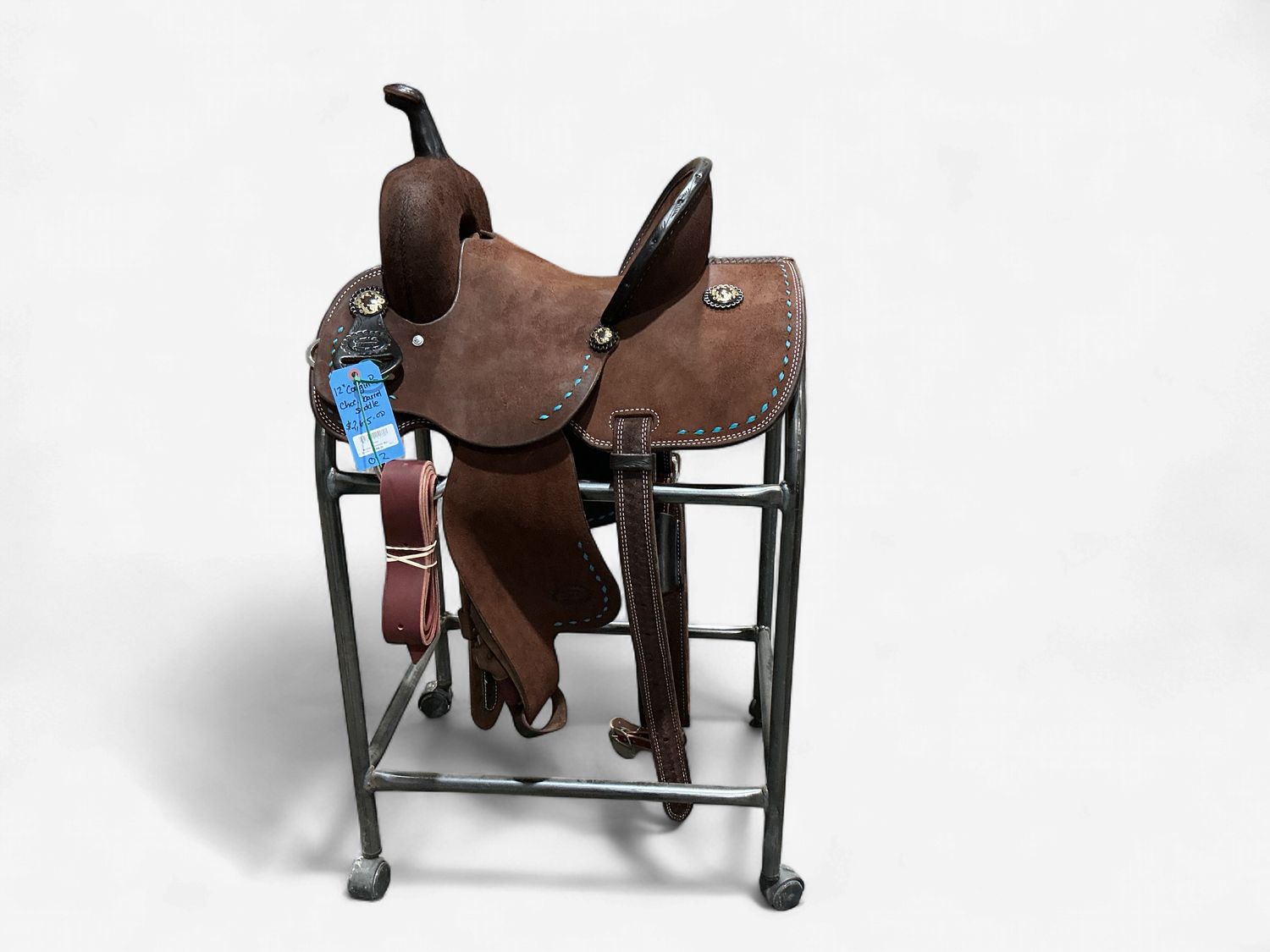 Irvine Cowgirl Pro Chocolate Barrel Saddle - 12” Roughout &amp; Buck-Stitch Detail