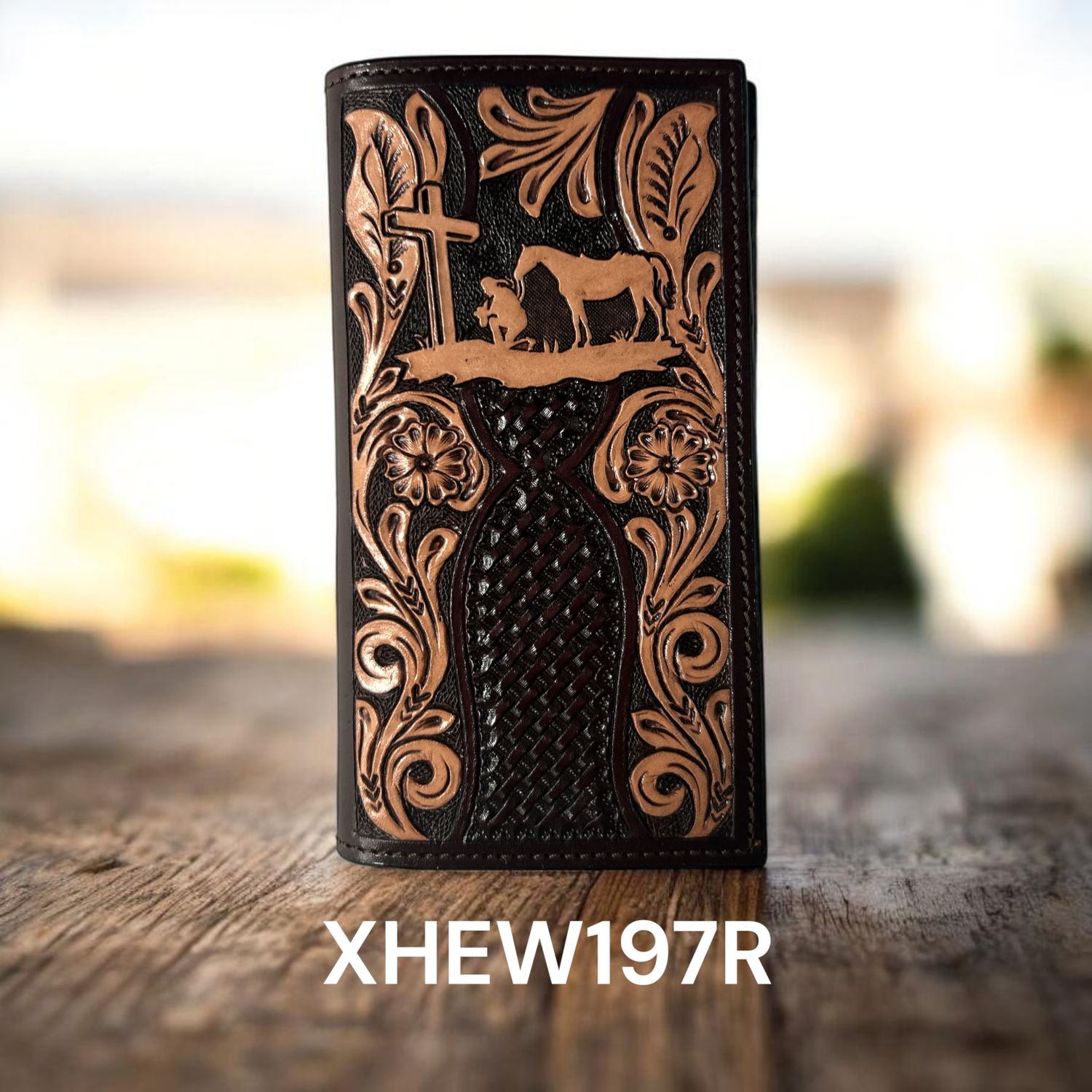 Twisted X Praying Cowboy Floral Rodeo Wallet
