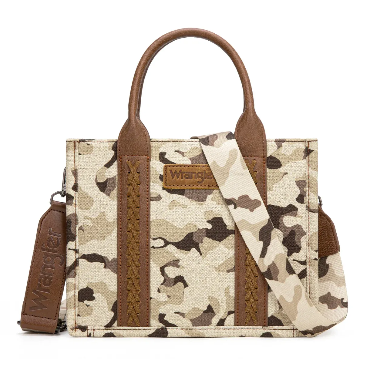 Wrangler Camo Print Tote/Crossbody - Brown