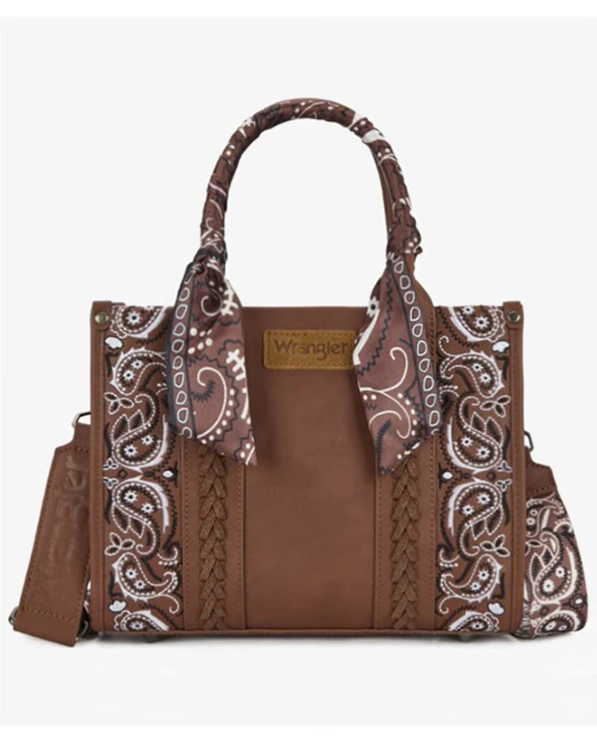 Wrangler Braided Paisley Bandana Tote Bag - Brown