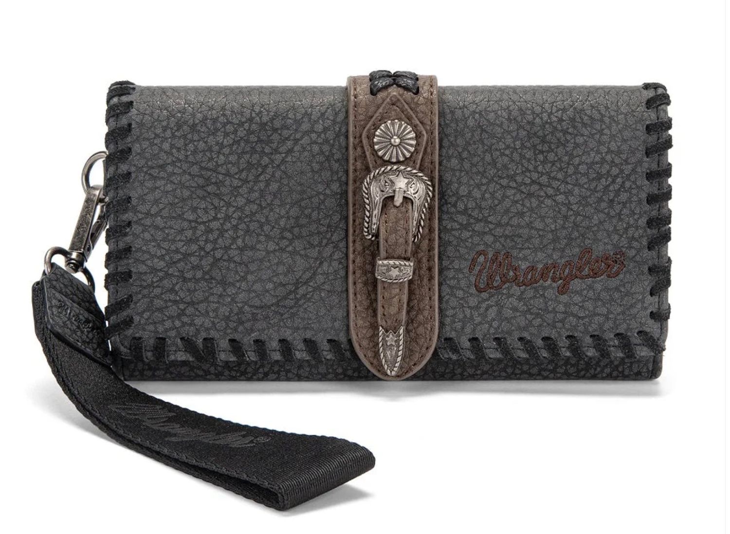 Wrangler Western Buckle RFID Wallet - Black