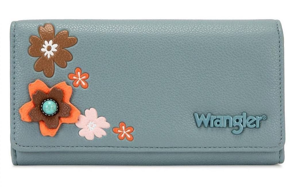 Wrangler Multi Floral Turquoise RFID Long Wallet - Jean