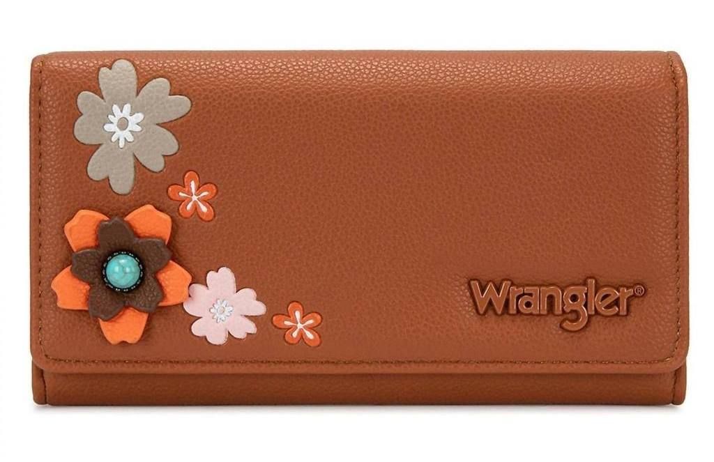 Wrangler Multi Floral Turquoise RFID Long Wallet - Brown