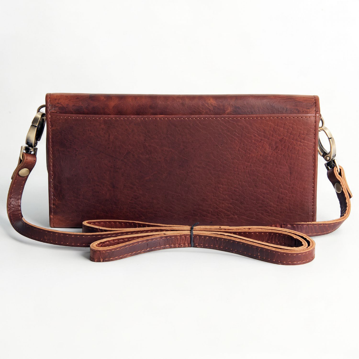 American Darling Western Floral Tooled Leather Crossbody Clutch