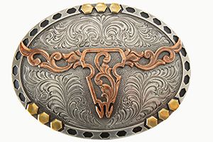 Nocona Oval Longhorn Buckle - Multi-Colour