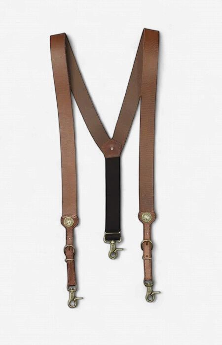Nocona Bullet Concho Gallus Suspenders - Brown