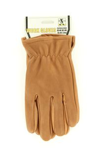 HD Xtreme Men's Deerskin Work Gloves with Suede Trim - Light Brown